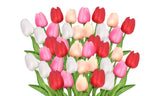 20Pcs or 40Pcs Artificial Tulip Flower Bouquet Home Decoration Photography Prop