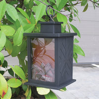 Flameless LED Light Fireplace Lantern 14x14x17cm