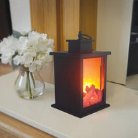 Flameless LED Light Fireplace Lantern 12x12x18.3cm