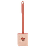 Flexible Silicone Toilet Brush with Holder Pink