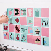 2PCS Kitchen Oil-Proof Wall Sticker Self-Adhesive High-temperature Stickers