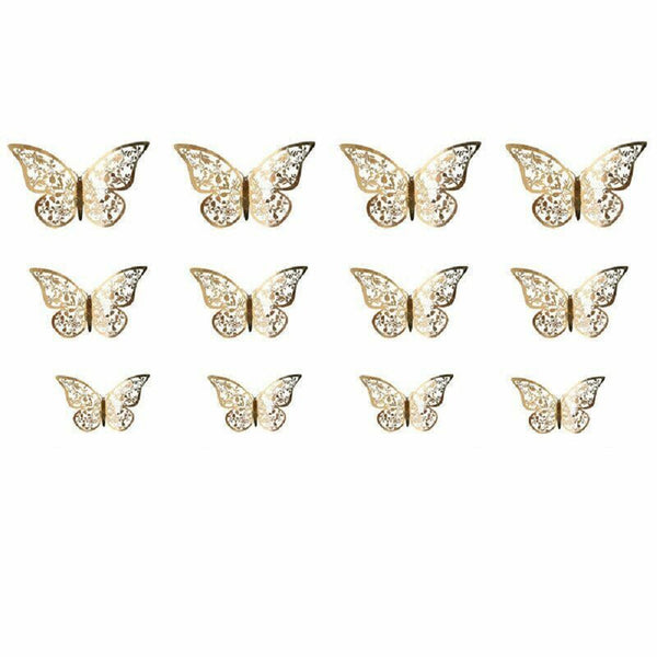 2Sets Removable Hollow 3D Butterfly Wall Decal