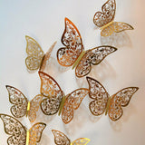 2Sets Removable Hollow 3D Butterfly Wall Decal