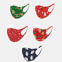 5Pcs Reusable Christmas Face Masks