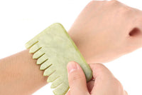 Nature Jade Comb Massage Comb Head Gua Sha Board Facial Massage Scraper Natural Hair Care Beauty Tool