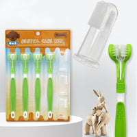 Three Sided Pet Toothbrush Pet Finger Toothbrushes Pet Mouth Cleaning Brushes