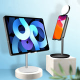 Desktop Mobile Phone Holder with Fill Light Foldable Phone Tablet Stand