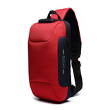 Men Anti-theft Chest Bag Oxford Travel Backpack With USB Charging Interface