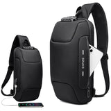 Men Anti-theft Chest Bag Oxford Travel Backpack With USB Charging Interface