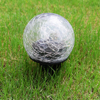 Cracked Glass Solar Globe Lights Solar Powered Ground Plug Light Garden Decoration Light