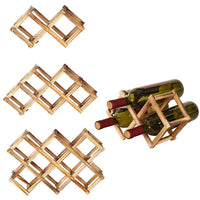 Foldable Wooden Wine Bottle Holder Wine Display Rack Shelf