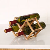 Foldable Wooden Wine Bottle Holder Wine Display Rack Shelf