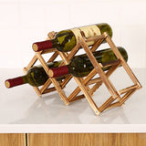 Foldable Wooden Wine Bottle Holder Wine Display Rack Shelf