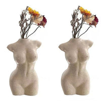 2pcs Nude Female Body Vase Tabletop Flower Pot Home Art Decor