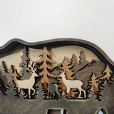 1pc Wood Carve Bear Deer Ornaments Home Decor Christmas Gift Woodcarving Desktop Decoration