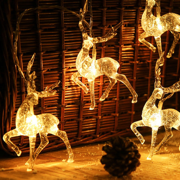 1pc Christmas Lights LED Elk String Light Battery Powered Indoor Light String Home Party Decor