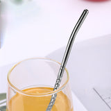 10pcs Stainless Steel Straws Spoon Drinking Straw Spoon Dual-Use Straws Tea Spoon