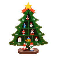 Green DIY Wooden Christmas Tree Decor Tabletop Christmas Ornament Christmas Toy