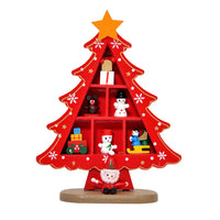 Red DIY Wooden Christmas Tree Decor Tabletop Christmas Ornament Christmas Toy