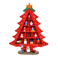 Red DIY Wooden Christmas Tree Decor Tabletop Christmas Ornament Christmas Toy