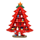 Red DIY Wooden Christmas Tree Decor Tabletop Christmas Ornament Christmas Toy