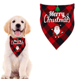 Christmas Pet Triangle Scarf Dog Bandana Pet Wearable Accessories Red Grid