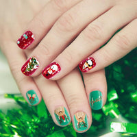 2 Set 48Pcs Christmas Full Cover False Nail For Kids