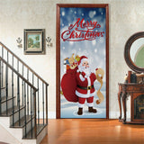 Christmas Door Stickers Self-adhesive Xmas Decor