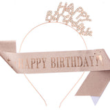 Happy Birthday Headband and Sash for Party Decorations Supplies