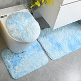 3Pcs Slip Washable Tie-dyed Bath Mat Set Toilet Cover Mat Pedestal Mat