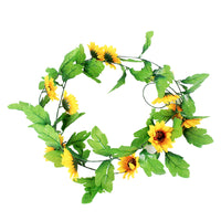 3/6 Pack Artificial Sunflower Garland Silk Flowers with Green Leaves Decor