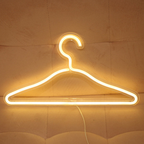 Clothes Hanger LED Neon Light Wardrobe Lamp Decor Home Decoration Accessory Warm White