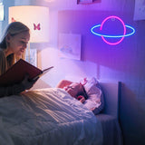 Planet Rocket LED Neon Light Wall Hanging Lamp Home Decoration Accessory