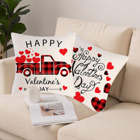 4 Pcs Square Valentine's Day Printed Linen Pillowcase Cushion Covers Sofa Home Decor Style 3