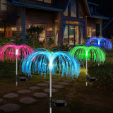 Solar Jellyfish-Shaped Ground Lights Patio Stake Walkway Lamp Outdoor Garden Decor Multicolor