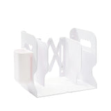 Retractable Bookends Adjustable Desktop Bookshelf with Pen Holder White