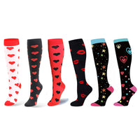 6 Pairs of Small Size Womens Knee Length Compression Socks Style 4 5 6 7 8 9