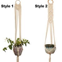 Plant Pot Holder Cotton Macrame Hanger Flowerpot Braided Basket Hemp