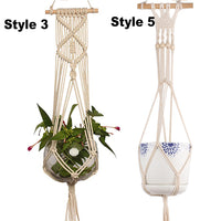 Plant Pot Holder Cotton Macrame Hanger Flowerpot Braided Basket Hemp