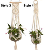 Plant Pot Holder Cotton Macrame Hanger Flowerpot Braided Basket Hemp