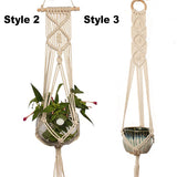 Plant Pot Holder Cotton Macrame Hanger Flowerpot Braided Basket Hemp