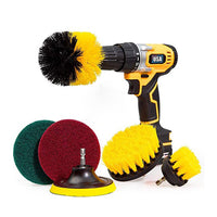 Yellow 3PCS Universal Drill Power Brush Cleaning Set with Cleaning Cloth