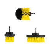 Yellow 3PCS Universal Drill Power Brush Cleaning Set with Cleaning Cloth