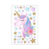 1 or 2 Sets of Unicorn Wall Stickers Kids Bedroom WallPaper Home Decor