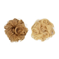 2 X Women's Messy Bun Scrunchie Hair Extensions Hair Wigs Light Blonde and Dark Blonde