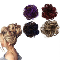 2 X Women's Messy Bun Scrunchie Hair Extensions Hair Wigs Purple and Wine Red