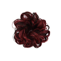 2 X Women's Messy Bun Scrunchie Hair Extensions Hair Wigs Wine Red and Blue