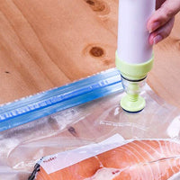 10Pcs 22x28CM Reusable Food Vacuum Sealer Bag with 1 X Manual Pump