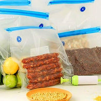 10Pcs 16x22CM Reusable Food Vacuum Sealer Bag with 1 X Manual Pump