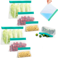 6Pcs Reusable Ziplock Leakproof Snack Bags Food Storage Bags